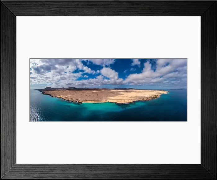 Framed Print : Panoramic high angle aerial drone view of Corralejo National Park (Parque Natural de Corralejo) Framed Print : Panoramic high angle aerial drone view of Corralejo National Park (Parque Natural de Corralejo)