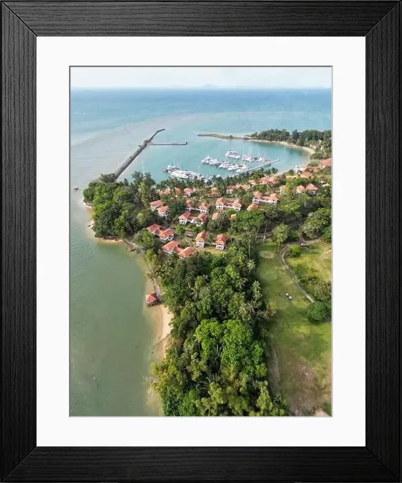 Framed Print : Batam Indonesia - Drone view Nongsa Point Marina and Resort