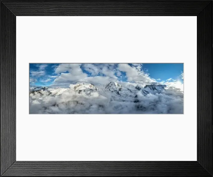 Framed Print : Aerial panoramic view of snowcapped Monte Rosa Framed Print : Aerial panoramic view of snowcapped Monte Rosa