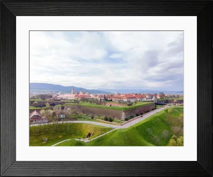Framed Print : Aerial view of the Alba Carolina citadel located in Alba Iulia Framed Print : Aerial view of the Alba Carolina citadel located in Alba Iulia