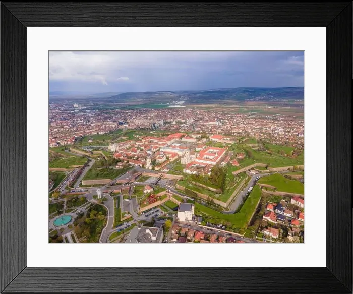 Framed Print : Aerial view of the Alba Carolina citadel located in Alba Iulia Framed Print : Aerial view of the Alba Carolina citadel located in Alba Iulia