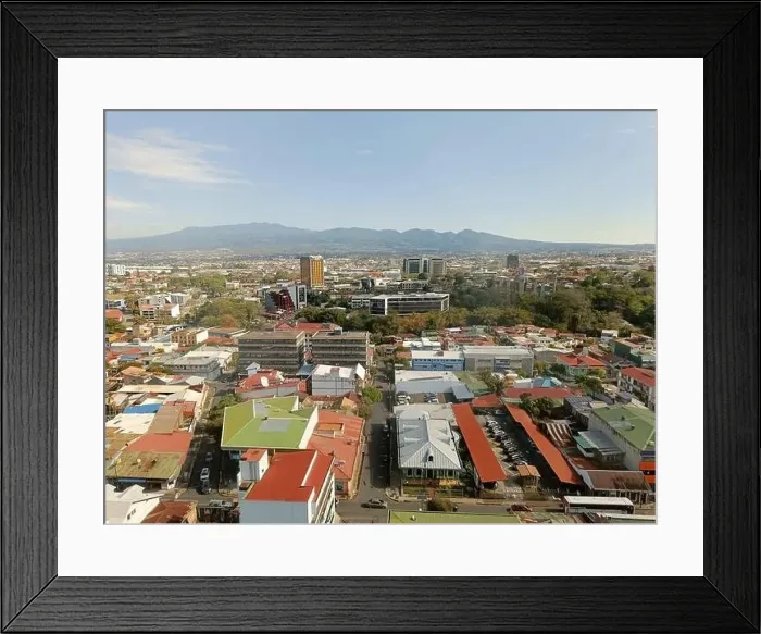 Framed Print : Beautiful aerial view of the city of San Jose in Costa Rica Framed Print : Beautiful aerial view of the city of San Jose in Costa Rica