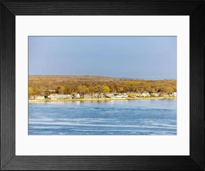 Framed Print : landscape of waterfront homes in Greenport, NY Framed Print : landscape of waterfront homes in Greenport, NY