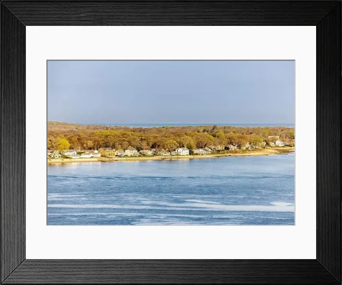 Framed Print : landscape of waterfront homes in Greenport, NY Framed Print : landscape of waterfront homes in Greenport, NY