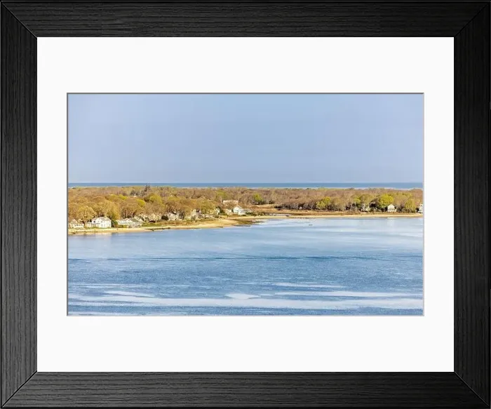 Framed Print : landscape of waterfront homes in Greenport, NY Framed Print : landscape of waterfront homes in Greenport, NY