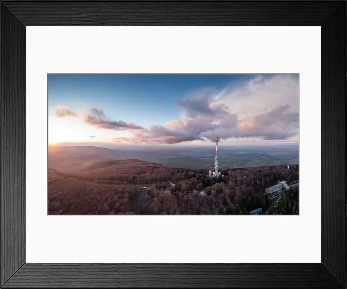 Framed Print : Aerial photo from Kekesteto, TV tower in Matra, Hungary Framed Print : Aerial photo from Kekesteto, TV tower in Matra, Hungary