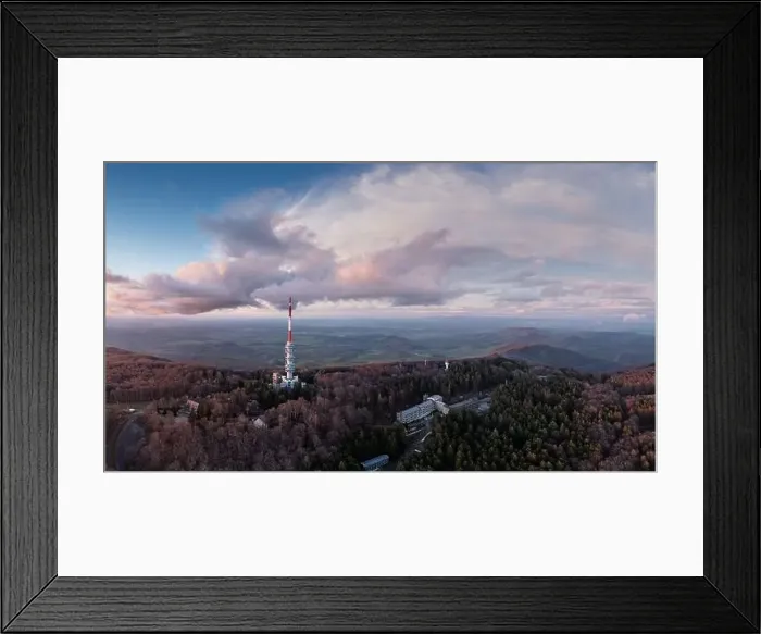 Framed Print : Aerial photo from Kekesteto, TV tower in Matra, Hungary Framed Print : Aerial photo from Kekesteto, TV tower in Matra, Hungary