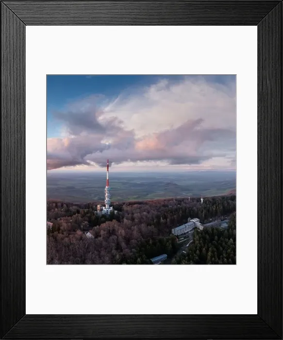 Framed Print : Aerial photo from Kekesteto, TV tower in Matra, Hungary Framed Print : Aerial photo from Kekesteto, TV tower in Matra, Hungary