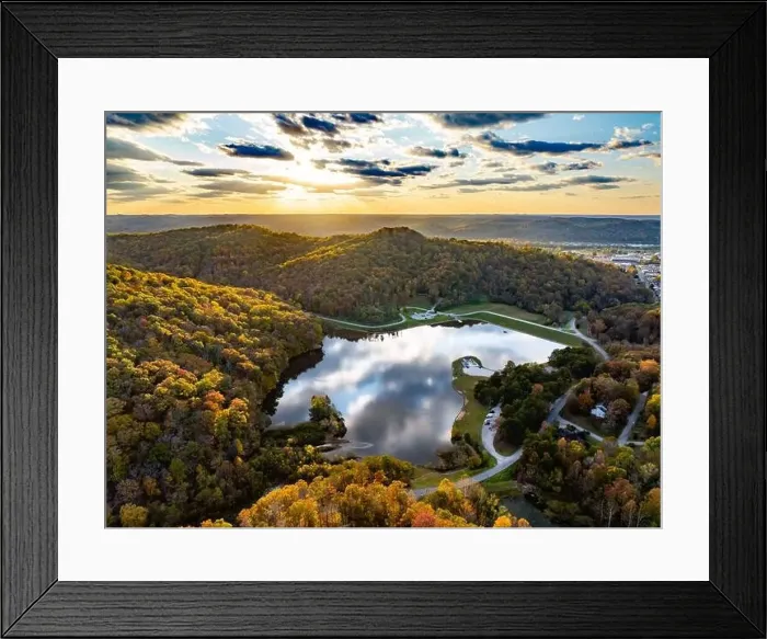 Framed Print : Ridenour Lake & Park - Built in 1970 with a maximum depth of 17 feet and an average depth of 8 feet Framed Print : Ridenour Lake & Park - Built in 1970 with a maximum depth of 17 feet and an average depth of 8 feet