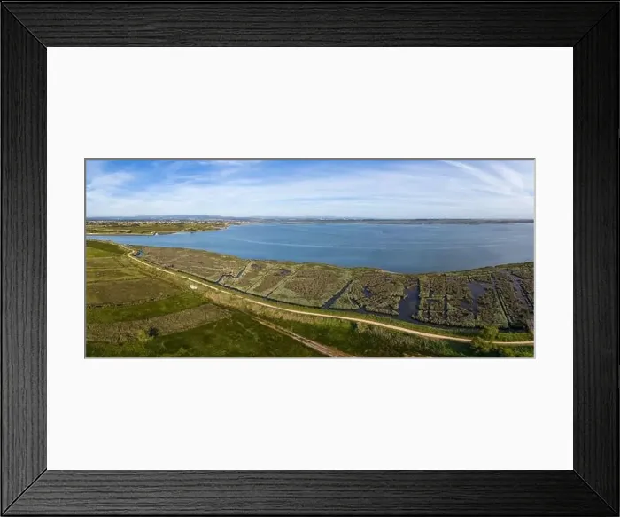 Framed Print : Aerial view of the cultivated fields of the estuary in Murtosa, Aveiro - Portugal Framed Print : Aerial view of the cultivated fields of the estuary in Murtosa, Aveiro - Portugal