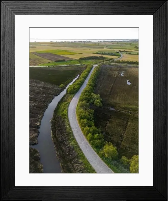 Framed Print : Aerial view of the cultivated fields of the estuary in Murtosa, Aveiro - Portugal Framed Print : Aerial view of the cultivated fields of the estuary in Murtosa, Aveiro - Portugal
