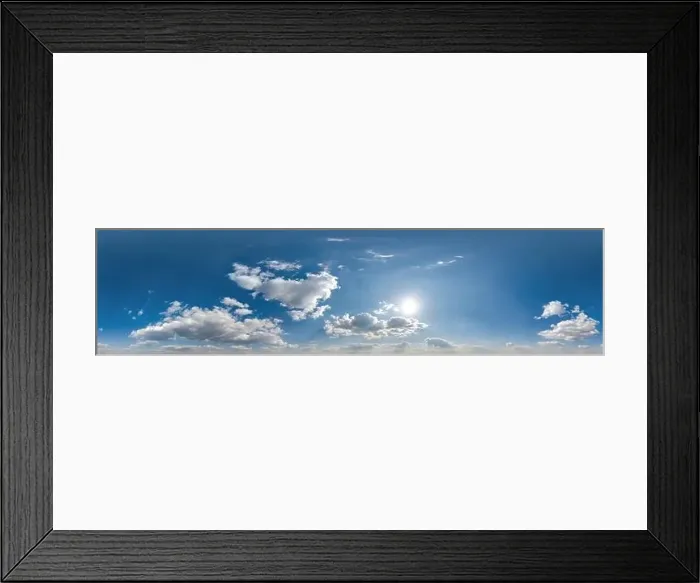 Framed Print : blue skybox with cumulus cloud as seamless hdri 360 panorama with zenith in spherical equirectangular projection may Framed Print : blue skybox with cumulus cloud as seamless hdri 360 panorama with zenith in spherical equirectangular projection may