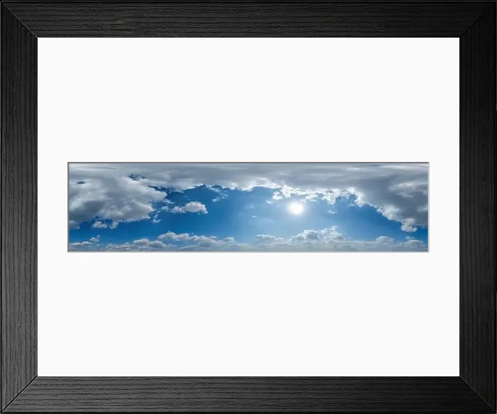 Framed Print : blue skybox with cumulus cloud as seamless hdri 360 panorama with zenith in spherical equirectangular projection may Framed Print : blue skybox with cumulus cloud as seamless hdri 360 panorama with zenith in spherical equirectangular projection may