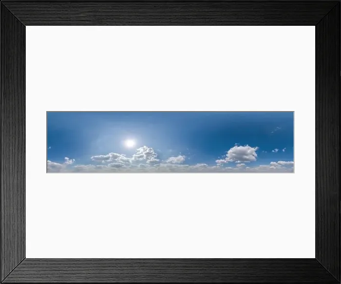 Framed Print : blue skybox with cumulus cloud as seamless hdri 360 panorama with zenith in spherical equirectangular projection may Framed Print : blue skybox with cumulus cloud as seamless hdri 360 panorama with zenith in spherical equirectangular projection may