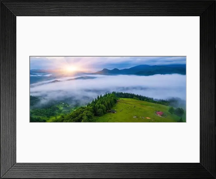 Framed Print : Amazing morning fog in the mountains Framed Print : Amazing morning fog in the mountains