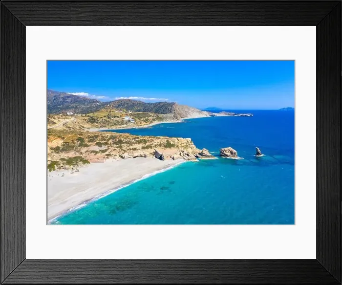Framed Print : The beach of Triopetra with turquoise sea in Southern Crete, Greece Framed Print : The beach of Triopetra with turquoise sea in Southern Crete, Greece
