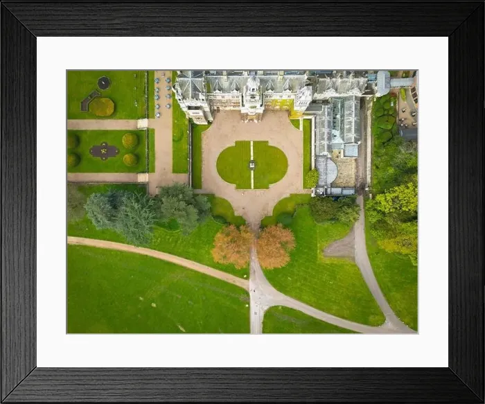 Framed Print : Top down view of magnificent 18th century hall now used as a premier hotel Framed Print : Top down view of magnificent 18th century hall now used as a premier hotel