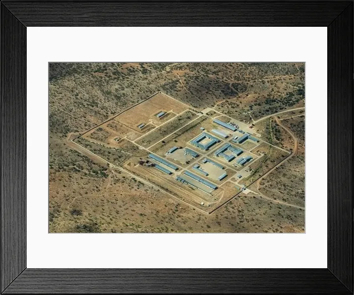 Framed Print : Aerial View of Namibia A animal breeding farm Framed Print : Aerial View of Namibia A animal breeding farm