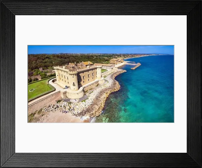 Framed Print : Stunning aerial scenic view of castle on the beach a Ladispoli - Castello Palo Odescalchi. Lazio region, Italy Framed Print : Stunning aerial scenic view of castle on the beach a Ladispoli - Castello Palo Odescalchi. Lazio region, Italy