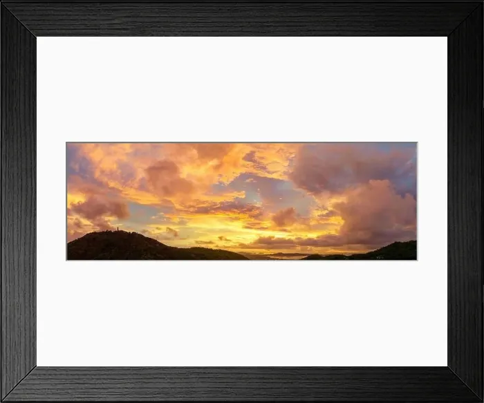 Framed Print : aerial view Bright golden yellow clouds dazzle the sky at sunrise Framed Print : aerial view Bright golden yellow clouds dazzle the sky at sunrise