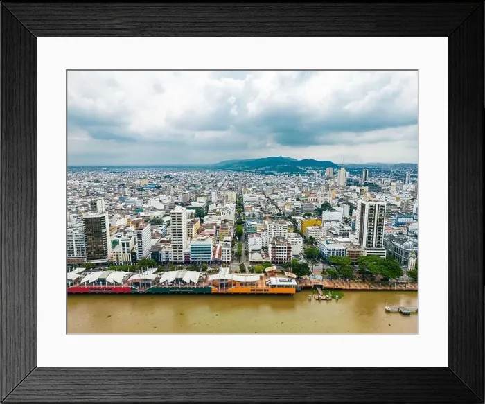 Framed Print : Aerial view of Malecon Simon Bolivar in Guayaquil, a recreational place for locals and tourists near down town Framed Print : Aerial view of Malecon Simon Bolivar in Guayaquil, a recreational place for locals and tourists near down town