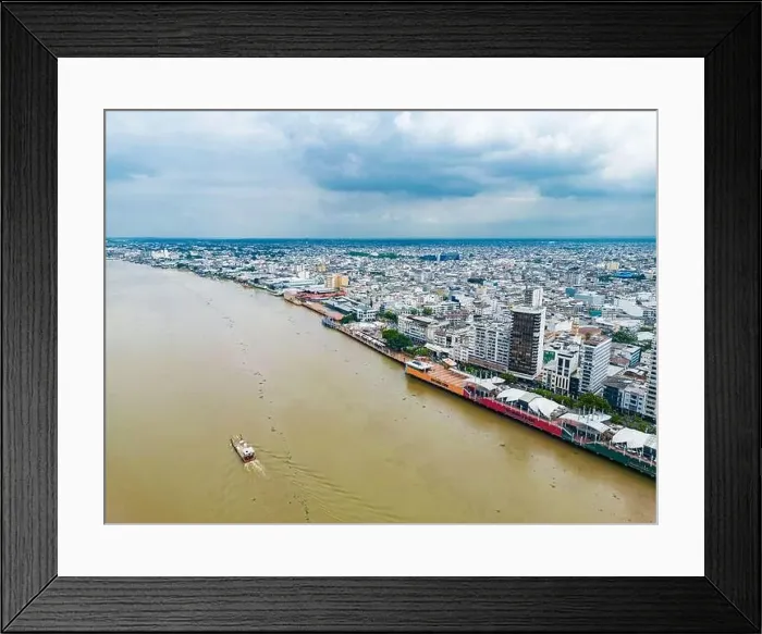 Framed Print : Aerial view of Malecon Simon Bolivar in Guayaquil, a recreational place for locals and tourists near down town Framed Print : Aerial view of Malecon Simon Bolivar in Guayaquil, a recreational place for locals and tourists near down town