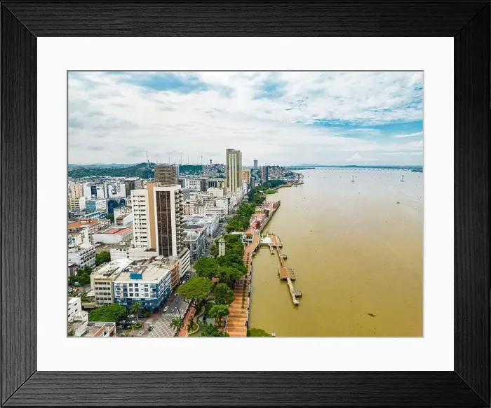 Framed Print : Aerial view of Malecon Simon Bolivar in Guayaquil, a recreational place for locals and tourists near down town Framed Print : Aerial view of Malecon Simon Bolivar in Guayaquil, a recreational place for locals and tourists near down town