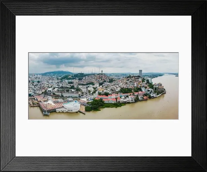 Framed Print : Aerial view of Malecon Simon Bolivar and Cerro Santa Ana in Guayaquil Framed Print : Aerial view of Malecon Simon Bolivar and Cerro Santa Ana in Guayaquil