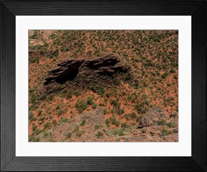 Framed Print : Aerial view of the stunning, reddish landscape of Ischigualasto Provincial Park in San Juan Province