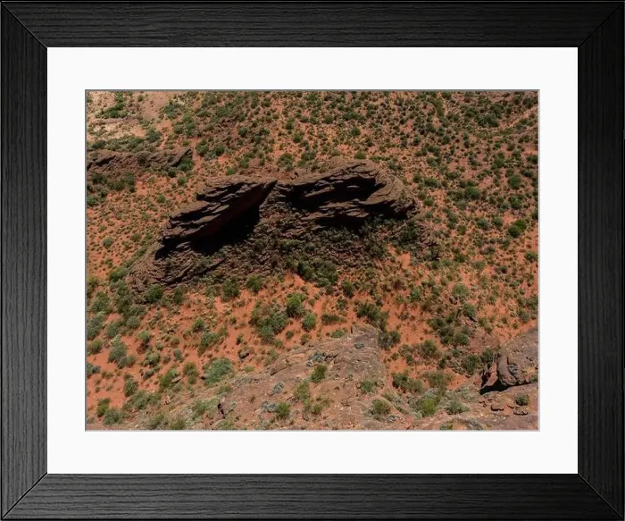 Framed Print : Aerial view of the stunning, reddish landscape of Ischigualasto Provincial Park in San Juan Province