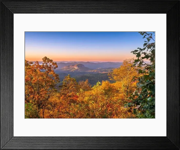 Framed Print : Pisgah National Forest, North Carolina, USA at Looking Glass Rock during autumn season in the morning Framed Print : Pisgah National Forest, North Carolina, USA at Looking Glass Rock during autumn season in the morning
