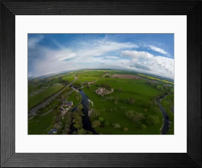 Framed Print : An aerial view of Brougham Castle near Penrith in Cumbria, UK Framed Print : An aerial view of Brougham Castle near Penrith in Cumbria, UK