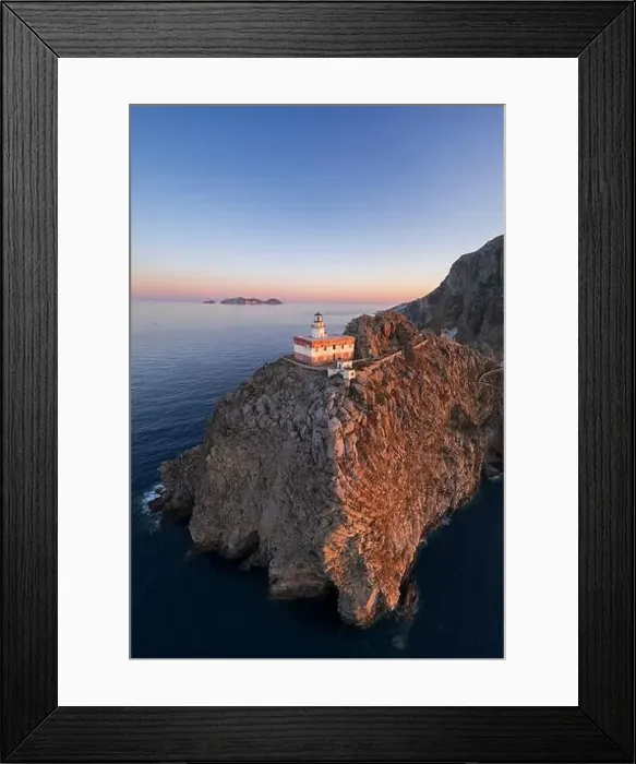 Framed Print : Panoramic aerial view of Ponza island lighthouse Framed Print : Panoramic aerial view of Ponza island lighthouse