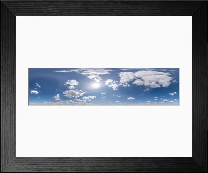 Framed Print : seamless cloudy blue sky hdri 360 panorama view with zenith Framed Print : seamless cloudy blue sky hdri 360 panorama view with zenith