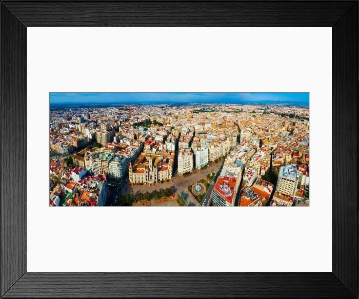 Framed Print : Valencia City Hall at the Plaza del Ajuntament square aerial panoramic view Framed Print : Valencia City Hall at the Plaza del Ajuntament square aerial panoramic view