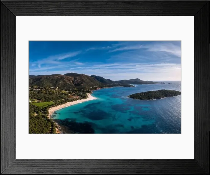 Framed Print : A view of the beautiful wihtie sand beach and turquoise waters at Turredda Beach in Sardinia Framed Print : A view of the beautiful wihtie sand beach and turquoise waters at Turredda Beach in Sardinia