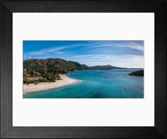 Framed Print : Panorama view of beauitful white sand Turredda beach on the south coast of Sardinia Framed Print : Panorama view of beauitful white sand Turredda beach on the south coast of Sardinia