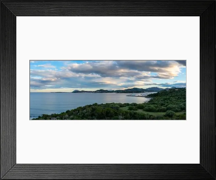 Framed Print : Panorama view of the coast and harbor of Portisco in Sardinia Framed Print : Panorama view of the coast and harbor of Portisco in Sardinia