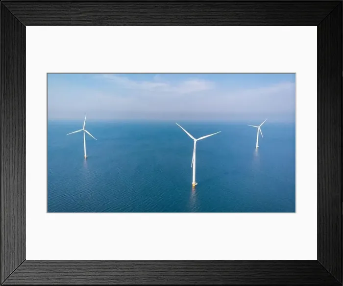 Framed Print : Wind turbine aerial view, Drone view at windpark westermeerdijk a windmill farm in the lake IJsselmeer Framed Print : Wind turbine aerial view, Drone view at windpark westermeerdijk a windmill farm in the lake IJsselmeer
