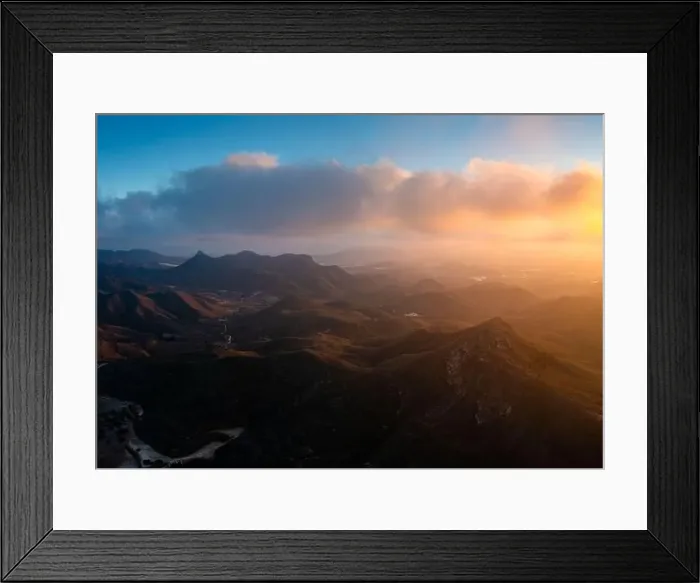 Framed Print : Landscape of semi-desert mountain landscape in southern Spain at sunset Framed Print : Landscape of semi-desert mountain landscape in southern Spain at sunset