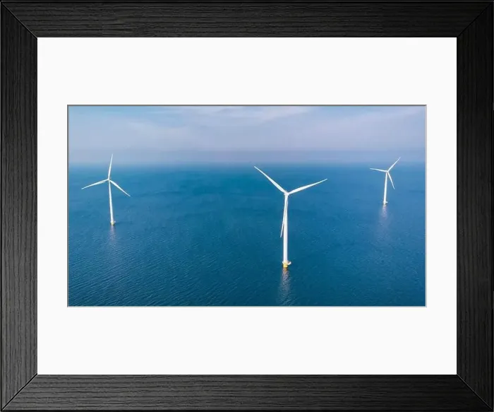 Framed Print : Wind turbine aerial view, Drone view at windpark westermeerdijk a windmill farm in the lake IJsselmeer Framed Print : Wind turbine aerial view, Drone view at windpark westermeerdijk a windmill farm in the lake IJsselmeer