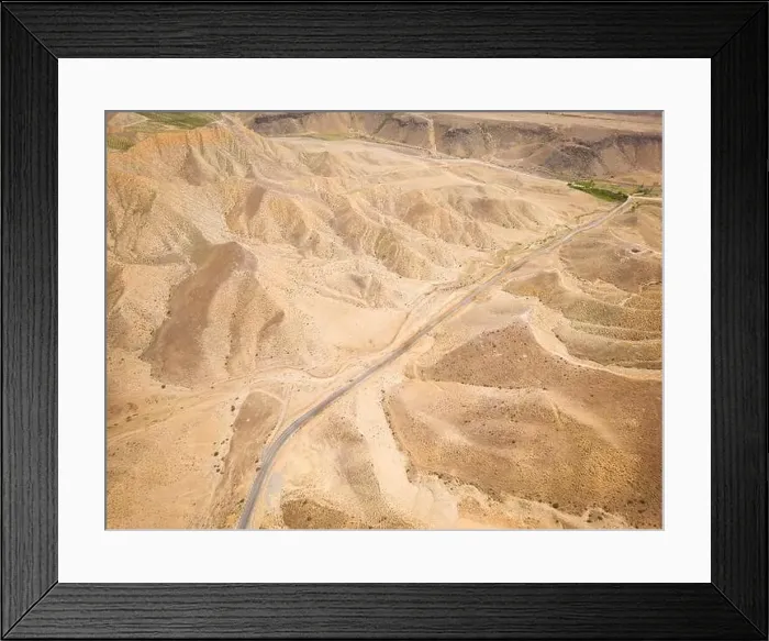 Framed Print : Top aerial view of snake curved road Framed Print : Top aerial view of snake curved road