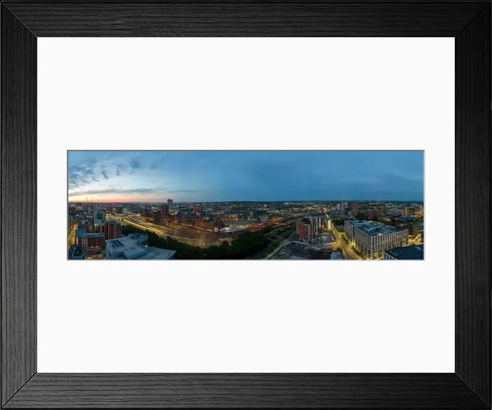 Framed Print : A mesmerizing view of Leeds city skyline illuminated at night Framed Print : A mesmerizing view of Leeds city skyline illuminated at night