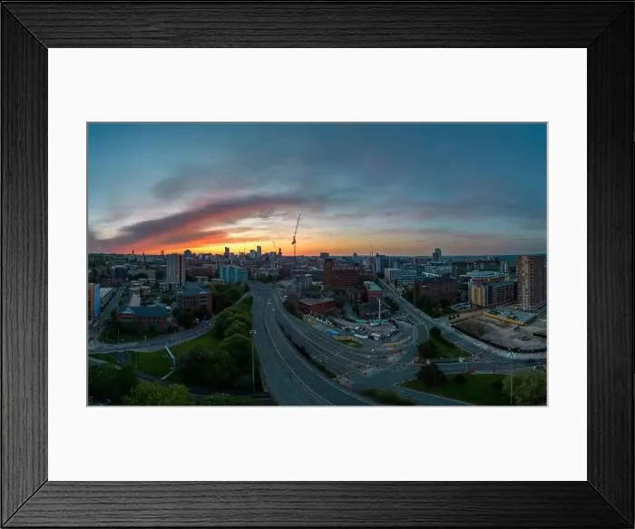 Framed Print : A mesmerizing view of Leeds city skyline illuminated at night Framed Print : A mesmerizing view of Leeds city skyline illuminated at night