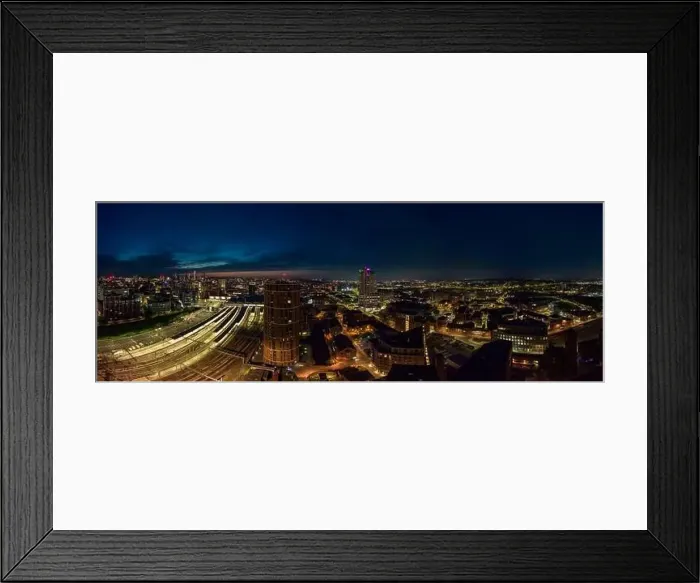 Framed Print : A mesmerizing view of Leeds city skyline illuminated at night Framed Print : A mesmerizing view of Leeds city skyline illuminated at night