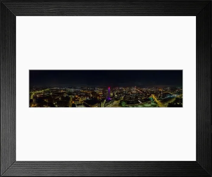 Framed Print : A mesmerizing view of Leeds city skyline illuminated at night Framed Print : A mesmerizing view of Leeds city skyline illuminated at night