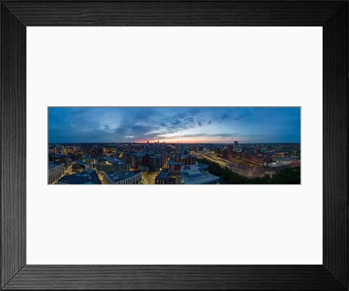 Framed Print : A mesmerizing view of Leeds city skyline illuminated at night Framed Print : A mesmerizing view of Leeds city skyline illuminated at night