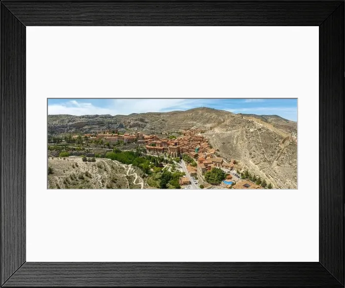 Framed Print : Great panoramic aerial view of Albarracin province of Teruel listed as beautiful villages of Spain Framed Print : Great panoramic aerial view of Albarracin province of Teruel listed as beautiful villages of Spain