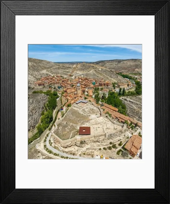 Framed Print : Panoramic aerial view from the Castle of Albarracin province of Teruel listed as beautiful towns of Spain Framed Print : Panoramic aerial view from the Castle of Albarracin province of Teruel listed as beautiful towns of Spain