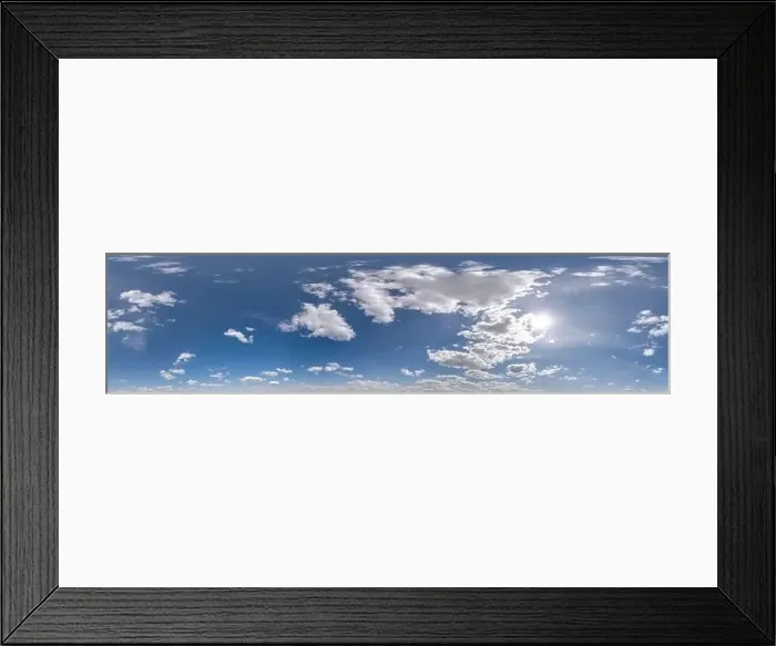 Framed Print : seamless cloudy blue sky hdri 360 panorama view with zenith Framed Print : seamless cloudy blue sky hdri 360 panorama view with zenith